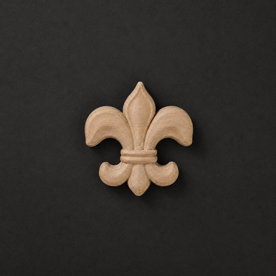Mini Fleur-de-Lis Wood Onlay (Pack of 3) - Figurals & Heraldic