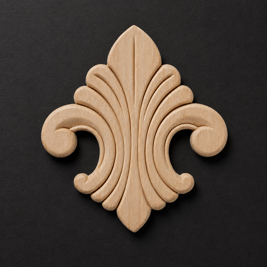 Ornate Fleur-de-Lis Wood Onlay - Figurals & Heraldic