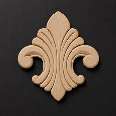 Ornate Fleur-de-Lis Wood Onlay - Figurals & Heraldic