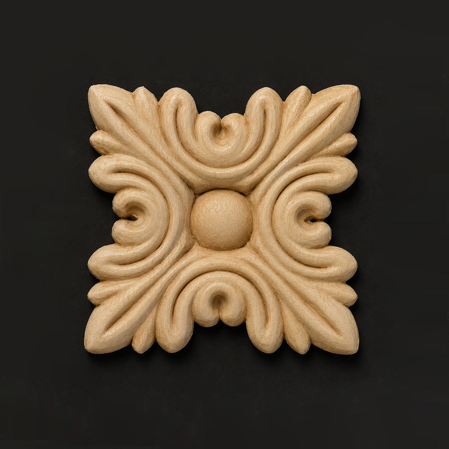 Quatrefoil Square Medallion Onlay (Pack of 2) - Arts & Crafts