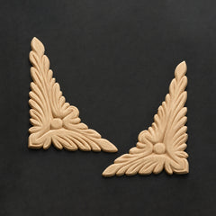 Scrolling Leaf Corner Appliques (Pair) - Leaves & Acanthus