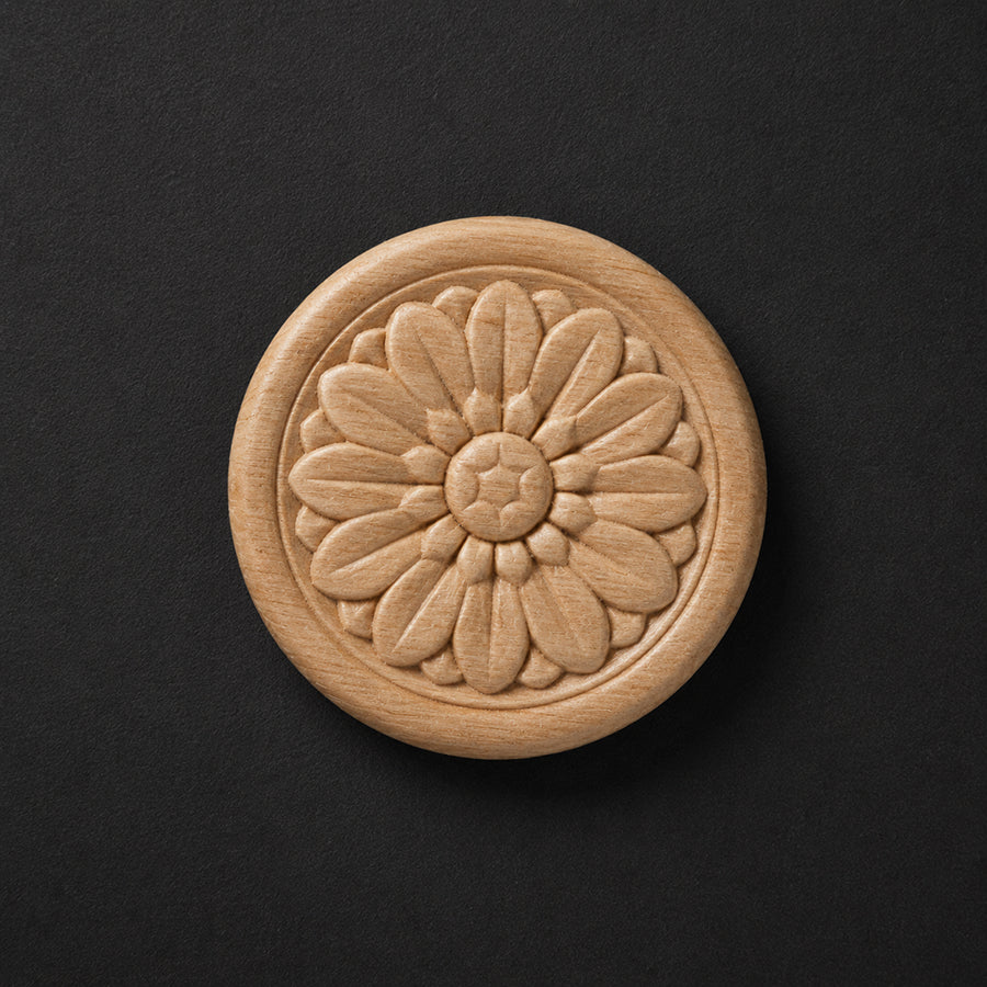 Carved Sunflower Rosette Onlay (Pack of 2) - Rosettes & Flowers