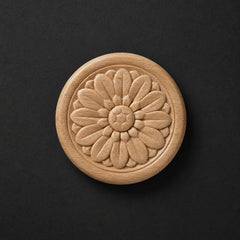 Carved Sunflower Rosette Onlay (Pack of 2) - Rosettes & Flowers