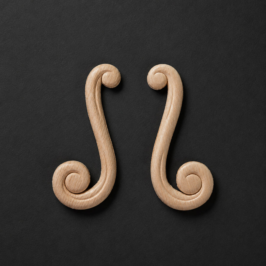 Classic S-Scroll Appliques (Pair) - Scrolls & Flourishes