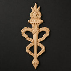 Flaming Torch Finial Applique - Figurals & Heraldic