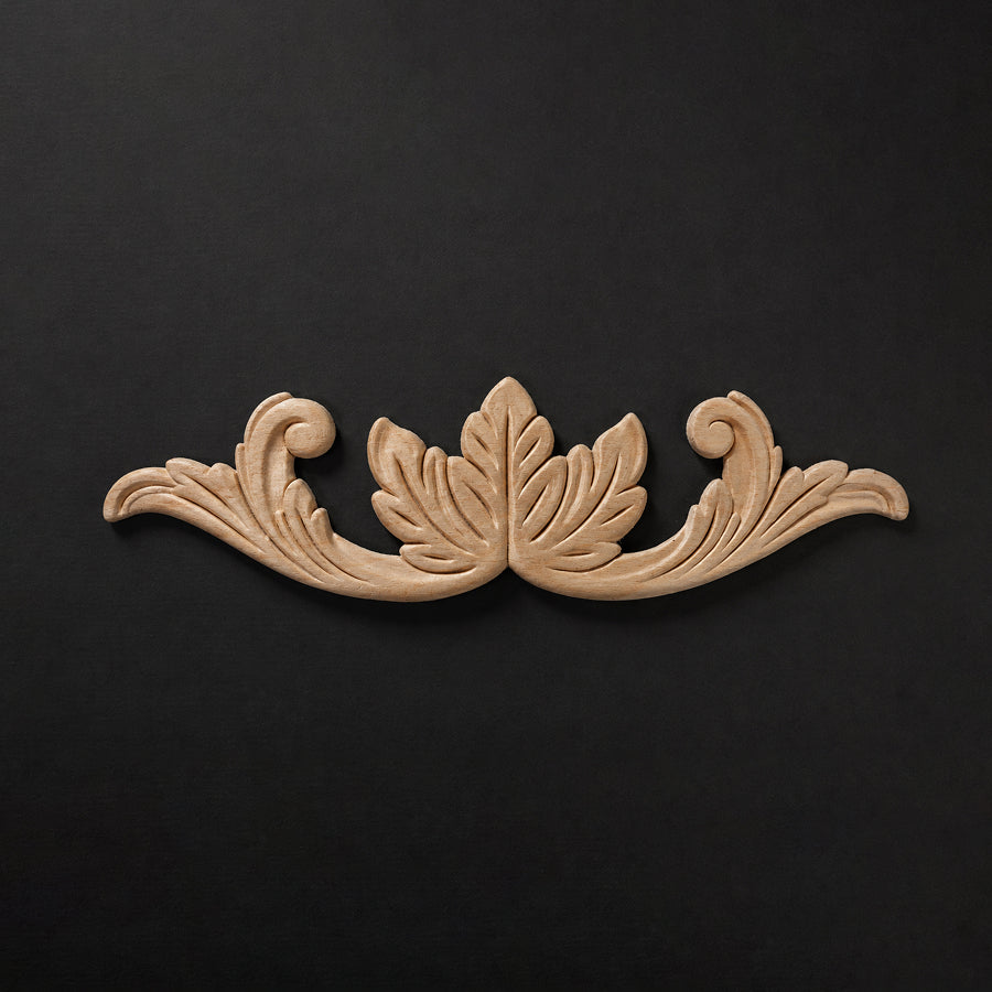 Slender Leaf Flourish Applique - Leaves & Acanthus