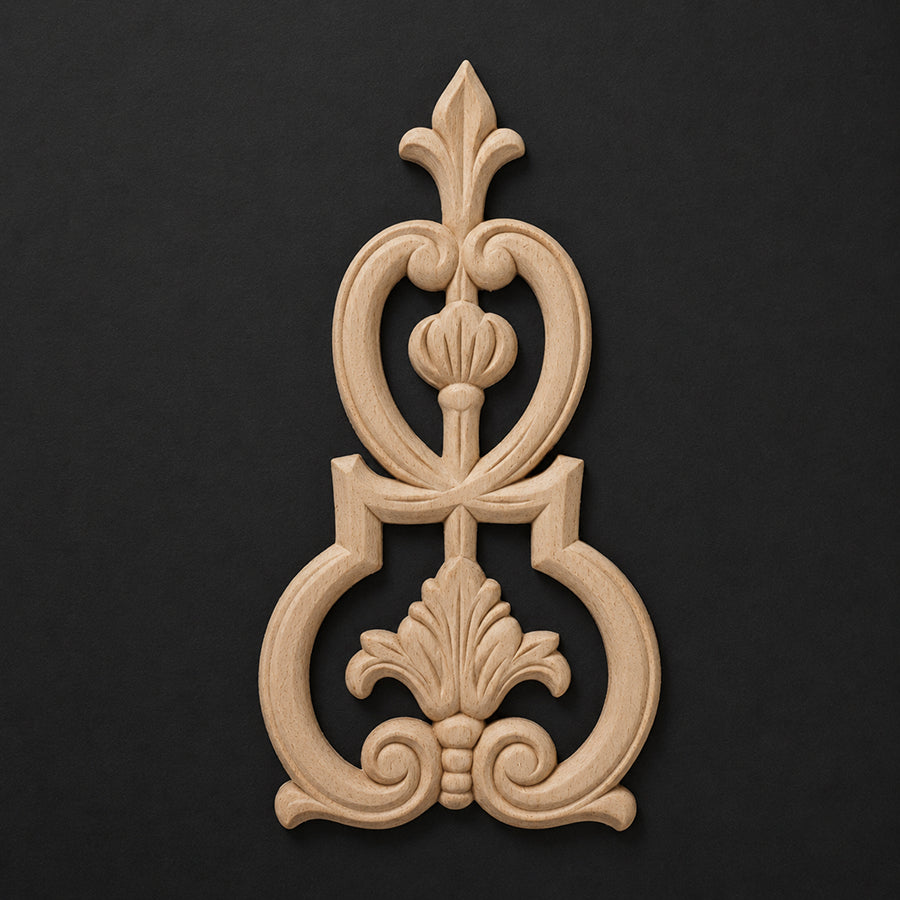 Fleur-de-Lis Ring Finial Applique - Pedestals & Crests