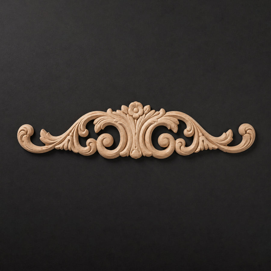 Long Scroll Pediment Applique - Scrolls & Flourishes