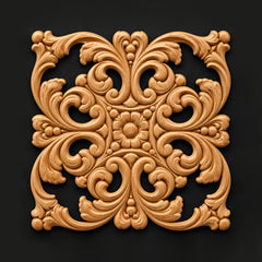 Music and laurels carved wood applique